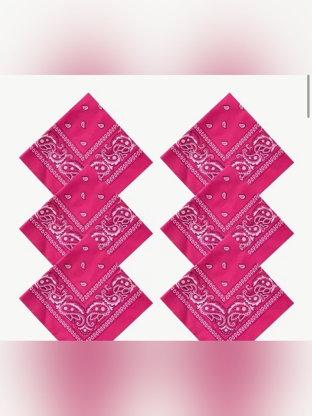 NWT 🩷🩷🩷🩷🩷🩷 Hot Pink Paisley Bandana - Women's Accessory PACK OF 6!!!